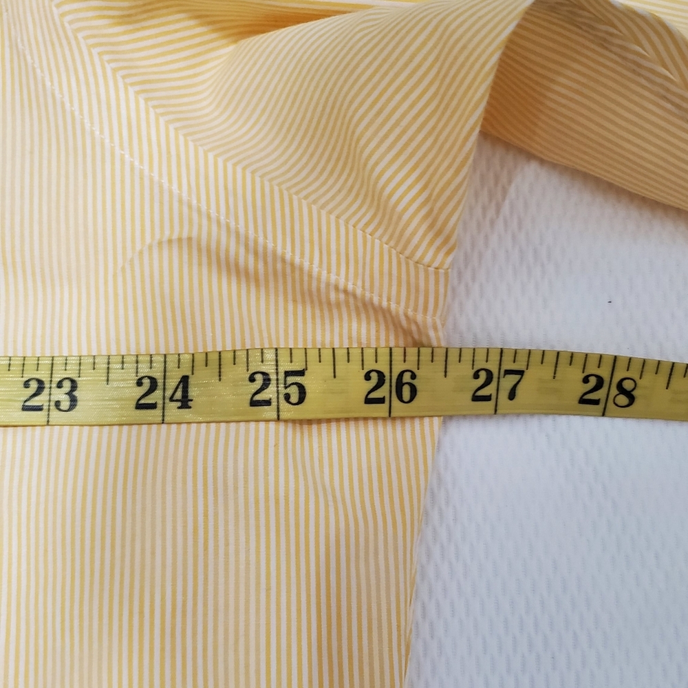 Ralph Lauren Yarmouth Yellow Striped Button Down Shirt 16.5 Neck - Picture 7 of 8